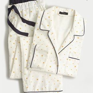 J. Crew Long-sleeve flannel sleep set in star dot